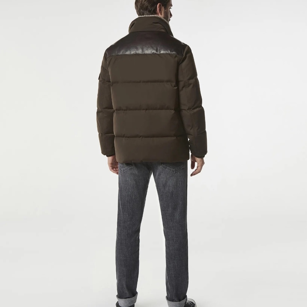 NWT Andrew Marc Ainsworth Leather Trimmed Puffer Jacket - Picture 3 of 13